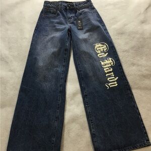 Ed Hardy Women's Dark Blue Flare Jeans SZ 24 Waist NWT
